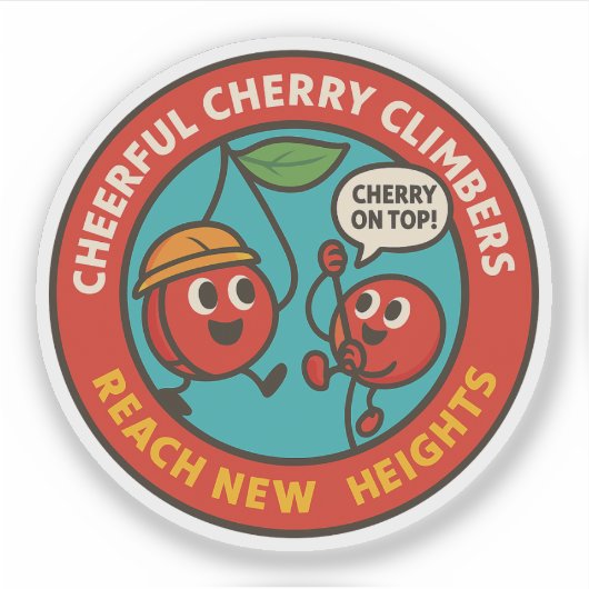 Motivatie Fruit Avontuur Klimmen Sticker (Voorkant)