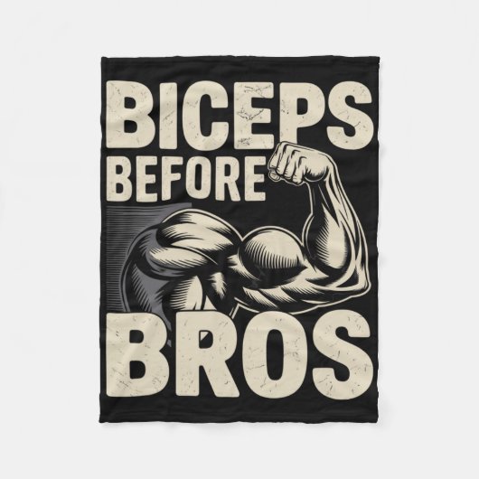 Motivatie Funny Gym Humor Biceps Gains Biceps B Fleece Deken (Voorkant)