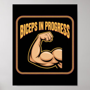 Motivatie Funny Gym Humor Biceps Gains Biceps I Poster