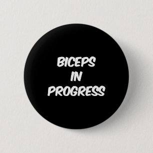 Motivatie Funny Gym Humor Biceps Gains Biceps I Ronde Button 5,7 Cm