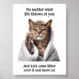 Motivatie Funny Inspirerend Cat Poster