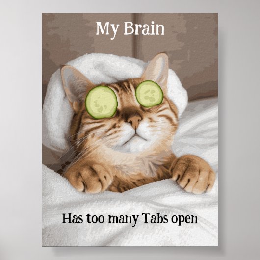 Motivatie Funny Inspirerend Cat Poster (Voorkant)