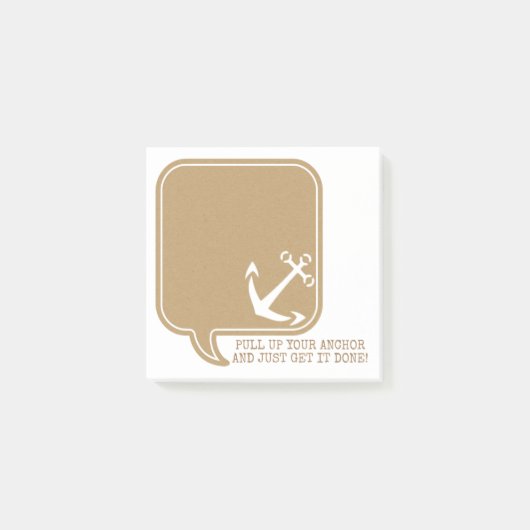 Motivatie Funny Kraft Speech Bubble Anker Post-it® Notes (Voorkant)