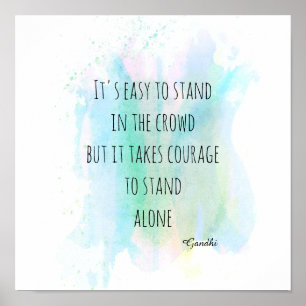 motivatie Gandhi citeert blauwe waterverf abstract Poster