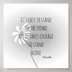 motivatie Gandhi citeert grijs en wit Poster