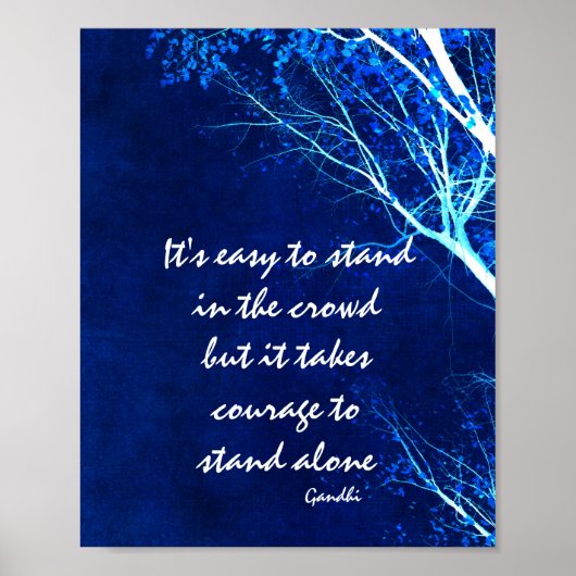 motivatie Gandhi citeert poster op blauw en wit (Voorkant)