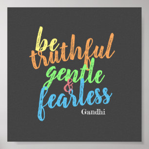 motivatie Gandhi is een onbevreesd citaat kleurrij Poster