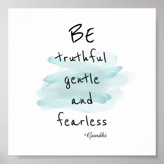 motivatie Gandhi quote poster waterverf stijl (Voorkant)