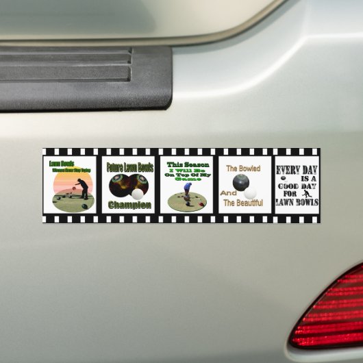 Motivatie gazon kommen Design in fotostrip, Bumpersticker (Op auto)