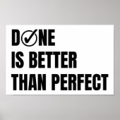 Motivatie gedaan is beter dan perfect klaslokaal poster (Voorkant)