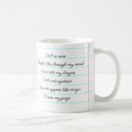 Motivatie gedicht ik ben een schrijver-gepersonali koffiemok