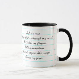 Motivatie gedicht ik ben een schrijver op maat mok