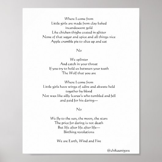 motivatie gedicht voor meisjes poster (Voorkant)