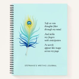 Motivatie gedicht voor schrijvers Peacock Quill Pe Notitieboek