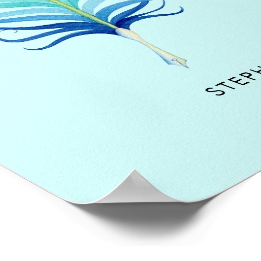 Motivatie gedicht voor schrijvers Peacock Quill Pe Poster (Hoek)