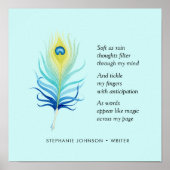 Motivatie gedicht voor schrijvers Peacock Quill Pe Poster (Voorkant)