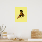 Motivatie geel Poster met paarden (Keuken)