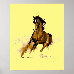 Motivatie geel Poster met paarden
