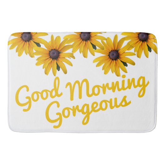 Motivatie gele bloem foto bloem badmat (Voorkant)