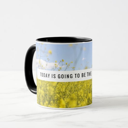 Motivatie Gele Bloemen Mok (Voorkant links)