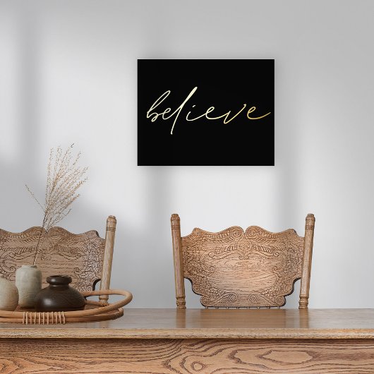 Motivatie geloof de Zwarte Echte Prints van de Fol