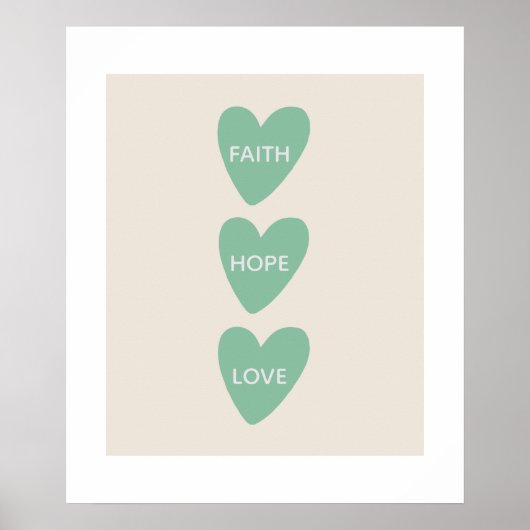 Motivatie Geloof Hoop Liefde Hart Poster (Voorkant)