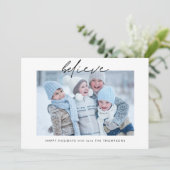 Motivatie Geloof Script Photo Christmas Feestdagenkaart (Staand voorkant)