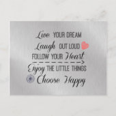 Motivatie gelukkige levensregels quotes briefkaart (Voorkant)