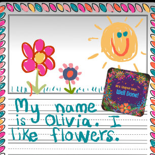 Motivatie gepersonaliseerd hart bloemleraar vierkante sticker