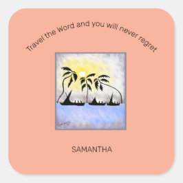 Motivatie, Geweldige Volle Maan zeilen Vierkante Sticker