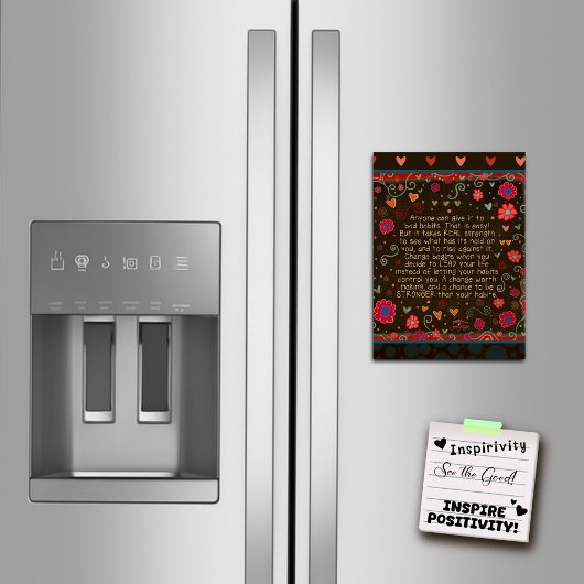 Motivatie gewoonten Floral Magnetische Kaart