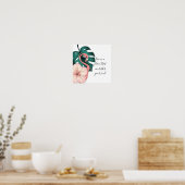 Motivatie Gezegde Elegant Pink Flamingo Poster (Keuken)