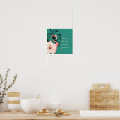 Motivatie Gezegde Elegant Pink Flamingo Poster (Keuken)