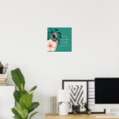Motivatie Gezegde Elegant Pink Flamingo Poster (Thuiskantoor)