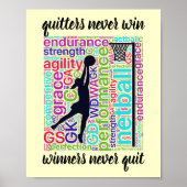 Motivatie Gezegde Player Posities Netball Quote Poster (Voorkant)