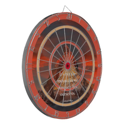 Motivatie Gezegde van Edmund Hillary Mnt. Everest Dartbord (Voorkant Links)