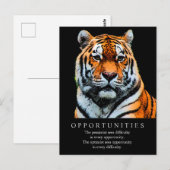 Motivatie Gezegde van Kansen Quote Tiger Briefkaart (Voorkant / Achterkant)