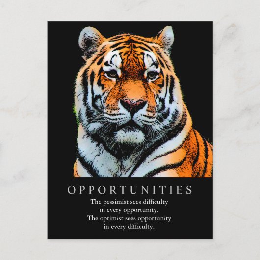 Motivatie Gezegde van Kansen Quote Tiger Briefkaart (Voorkant)