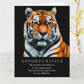 Motivatie Gezegde van Kansen Quote Tiger Kaart (Gele Bloem)