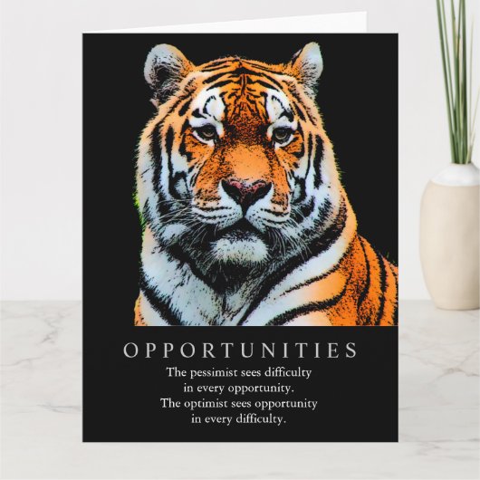 Motivatie Gezegde van Kansen Quote Tiger Kaart (Voorkant)