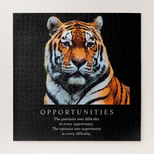 Motivatie Gezegde van Kansen Quote Tiger Legpuzzel (Verticaal)