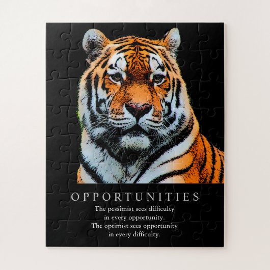 Motivatie Gezegde van Kansen Quote Tiger Legpuzzel (Verticaal)
