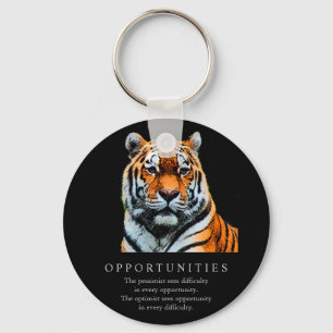 Motivatie Gezegde van Kansen Quote Tiger Sleutelhanger