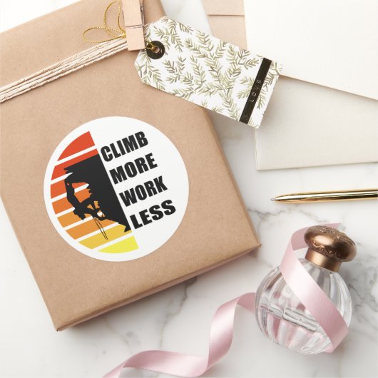 Motivatie gezegde voor rotsklimmen ronde sticker (Geschenken)