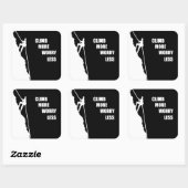 Motivatie gezegde voor rotsklimmen vierkante sticker (Vel)