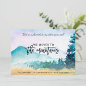 Motivatie Gezegde We verhuisden naar de bergen Aankondiging (Staand voorkant)