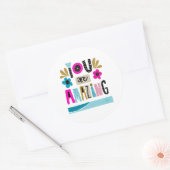 Motivatie Girly Hand Lettered Quote Ronde Sticker (Envelop)
