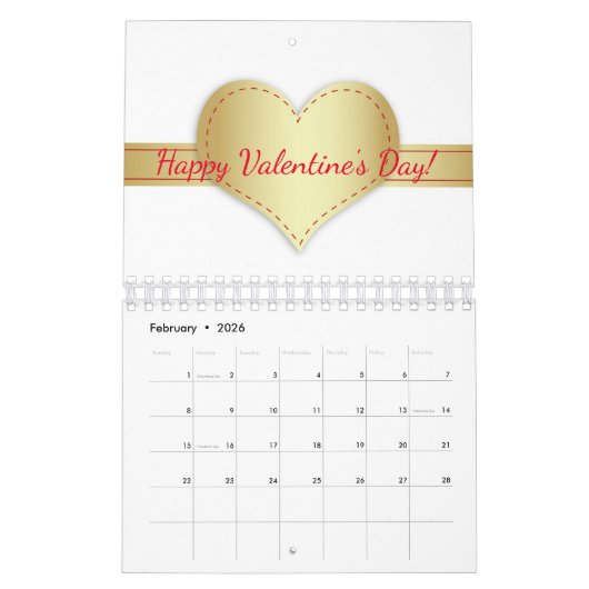 Motivatie Glitter Typografie Prachtige 12 maanden Kalender (Feb 2026)