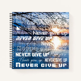 Motivatie Golden Sunrise-foto, "Geef nooit op" Notitieboek