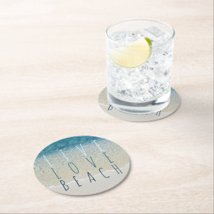 Motivatie golven van Turquoise Blue Ocean Surf Ronde Kartonnen Onderzetter